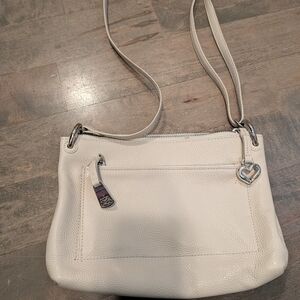 Brighton Cream Leather Crossbody Bag